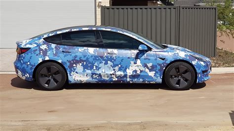 Tesla Model 3 Camo Wrap Like A King