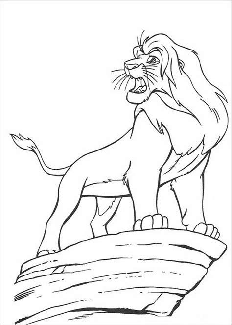 Kidsnfun Kleurplaat Lion King of de Leeuwenkoning Simba de