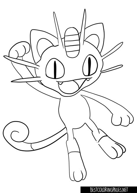 Pokemon Meowth Free Printable Coloring Pages