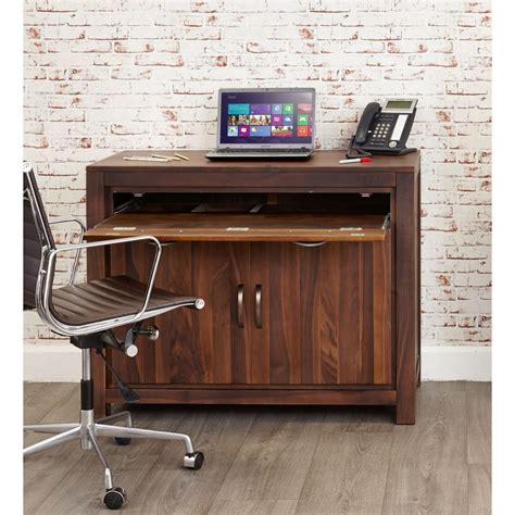 Mayan Solid Walnut Furniture Hidden Home Office Computer Desk