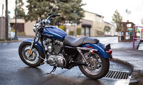 The combination of a lowered front and rear suspension together with a low solo seat—just 26 inches. This Is the 2015 Harley-Davidson Sportster 1200 Custom ...