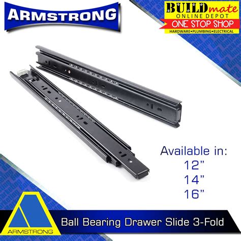 Armstrong Ball Bearing Drawer Slide Guide 3 Fold Heavy Duty Buildmate