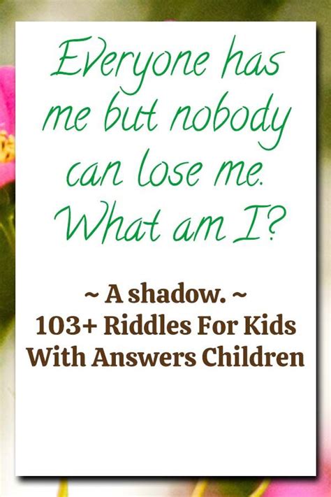 103 Riddles For Kids With Answers Children In 2020 Riddles Fun
