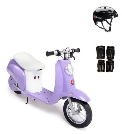 Razor Pocket Mod Betty Euro 24v Electric Kids Scooter W Helmet And