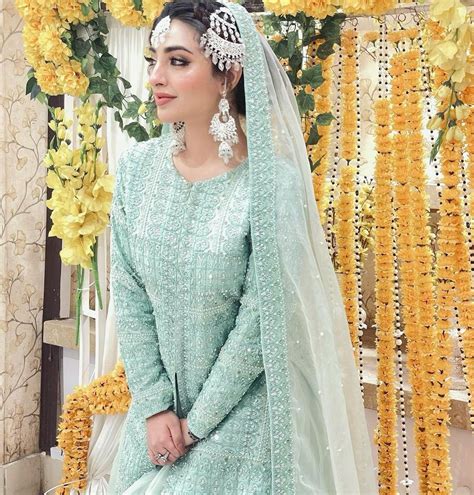 Nawal Saeed Stuns As A Dream Bride In Exquisite Turquoise Blue Ensemble