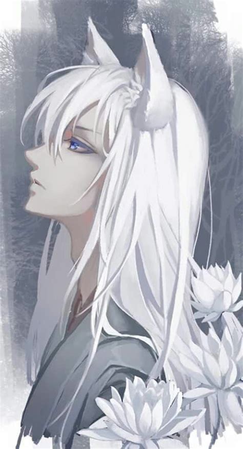 Anime Guy With White Hair And Blue Eyes Phone Wallpapers For Boys
