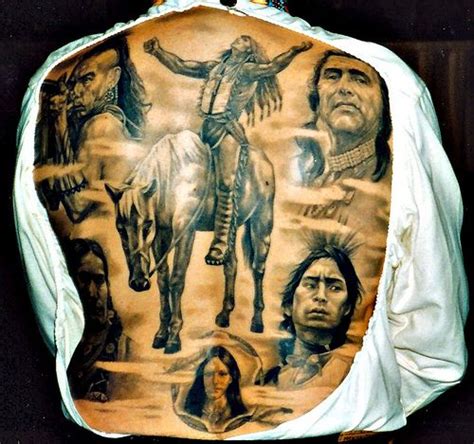 What kind of tattoos do the cherokee indians have? Back Tattoo - Native American Portraits by HeadOvMetal ...
