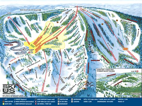 Bear Valley Mountain Ski Map Unofficialalpine Com