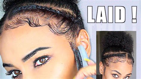 How To Slay And Lay Your Edges Baby Hair Natural Hair Tutorial Youtube