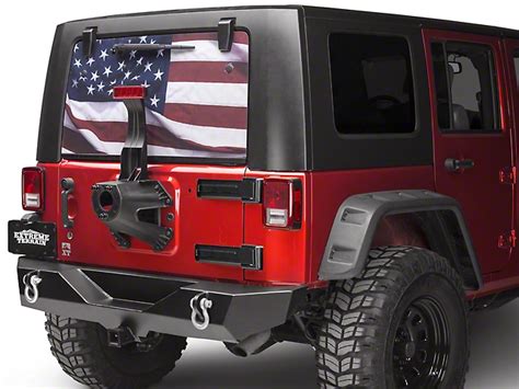 Sec10 Jeep Wrangler Perforated American Flag Rear Window Decal Full