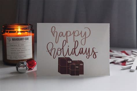Happy Holidays Presents Card Etsy