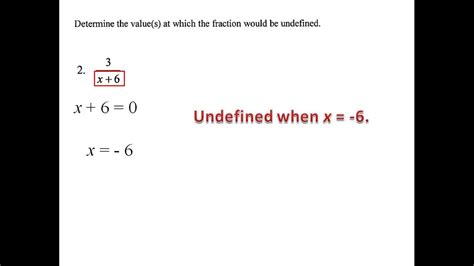 Rational Expressions Undefined Restricted Values Youtube