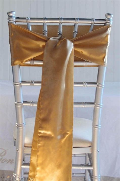 10 Gold Satin Chair Sashes Chair Sashes Wedding Chair Sashes