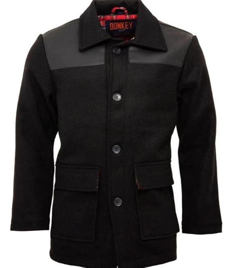 Relco Wool Mix Donkey Jacket Black Adaptor Clothing