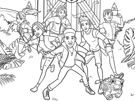 Coloring Page Jurassic World Camp Cretaceous Darius Bowman And Friends 1