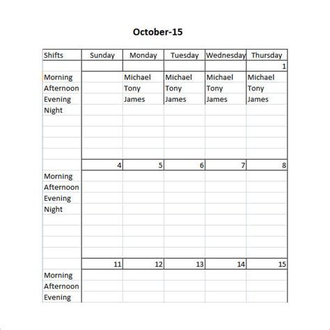 9 Restaurant Employee Schedule Template Excel Doctemplates