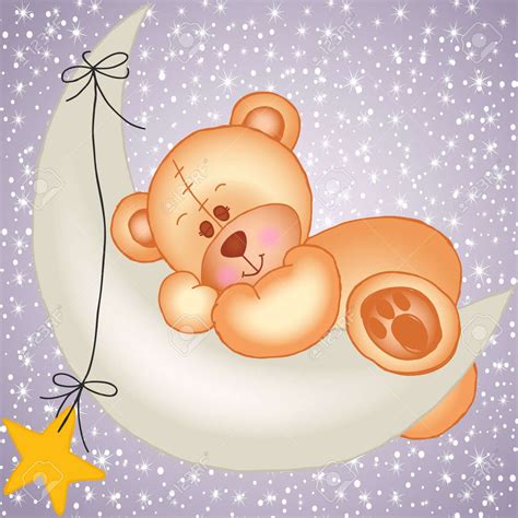 Teddy Bear Sleeping On A Moon Royalty Free Cliparts Vectors And Stock