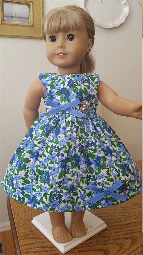 Blue Floral Laura Ashley 18 In Doll Dress 18 In Doll Clothes Blue