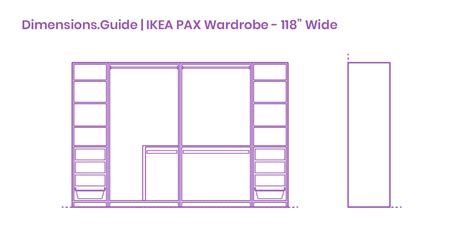 The three frames are freestanding but are anchored to the wall in the back and bolted to each other. IKEA PAX Wardrobe - 118" Wide Dimensions & Drawings ...