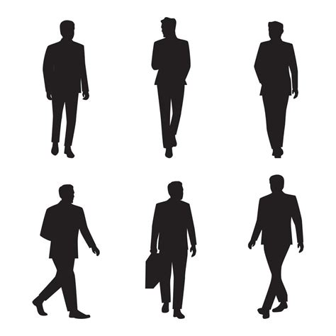 Business Man Walking Silhouette Collection 6146622 Vector Art At Vecteezy