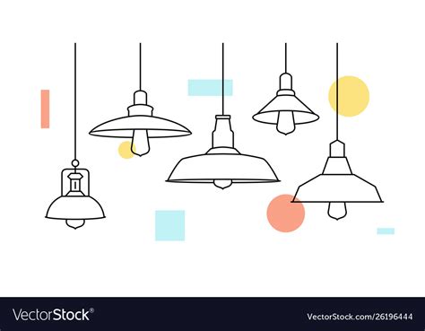 Industrial Loft Metal Pendant Light Hanging Lamp Vector Image