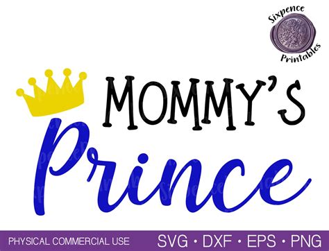 Mommys Prince Svg Royal Gender Reveal Baby Shower Svg Etsy