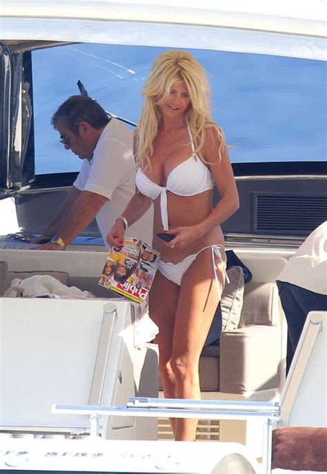 hollywood actress uncensored hot pictures victoria silvstedt in white bikini on yacht in monaco