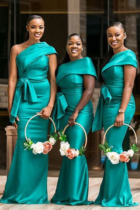 Awesome One Shoulder Mermaid Bridesmaid Dress African Bridesmaid Dresses Maid Of Honour