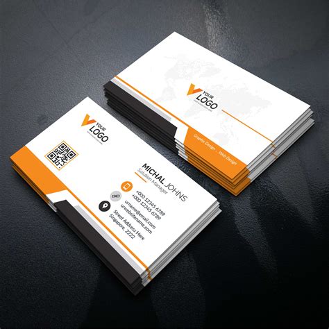 It's super easy to use and only takes a few minutes. Orange Corporate business card Free Vector - Download Free Vectors, Clipart Graphics & Vector Art