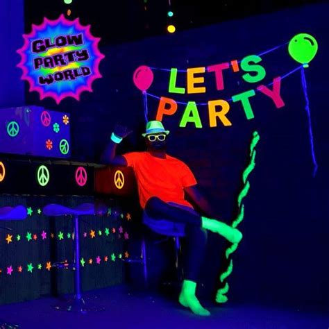 How To Decorate A Black Light Party Black Light Led Glow Party Kits