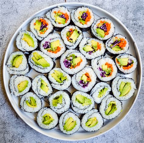 Rainbow Veggie Sushi Rolls | Kay's Clean Eats