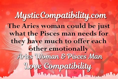 Aries is fiery and adventurous in the bedroom — some say she is too hot to handle. Aries Woman Pisces Man Compatibility - Mystic Compatibility