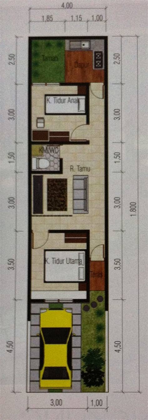 Adalah hunian dengan lebar 3,5 meter saja. Desain Rumah Minimalis Lebar 4 Meter
