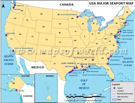 Usa Seaports Map