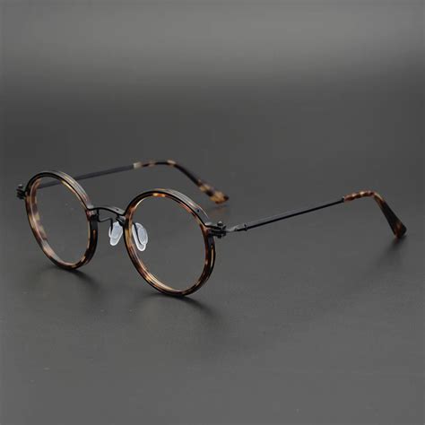Japanese Hand Made Round Eyeglasses Optical Glasses Frame Men Women Titanium Acetate