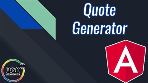 You can generate quotes by yourself. Build a Random Quote Generator in Angular | Angular ...