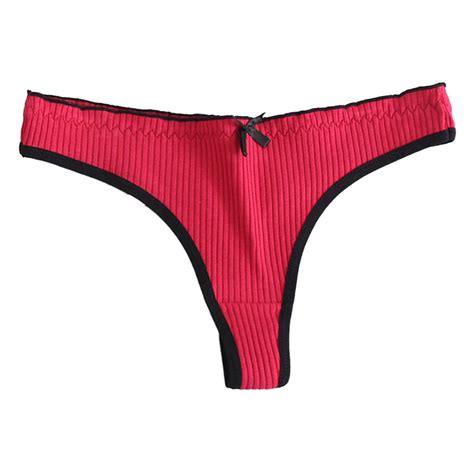 Felwors Custom Low Waist Striped Tangas No Show Bikini Custom Thongs Women Underwear Panties