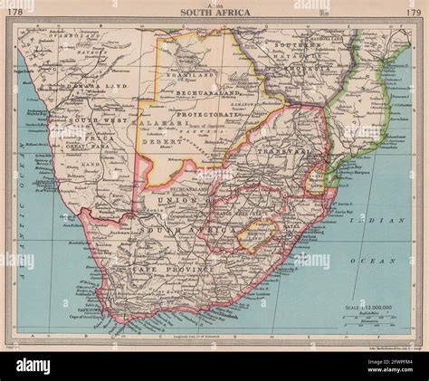 South Africa And Bechuanaland Protectorate Botswana Bartholomew 1949