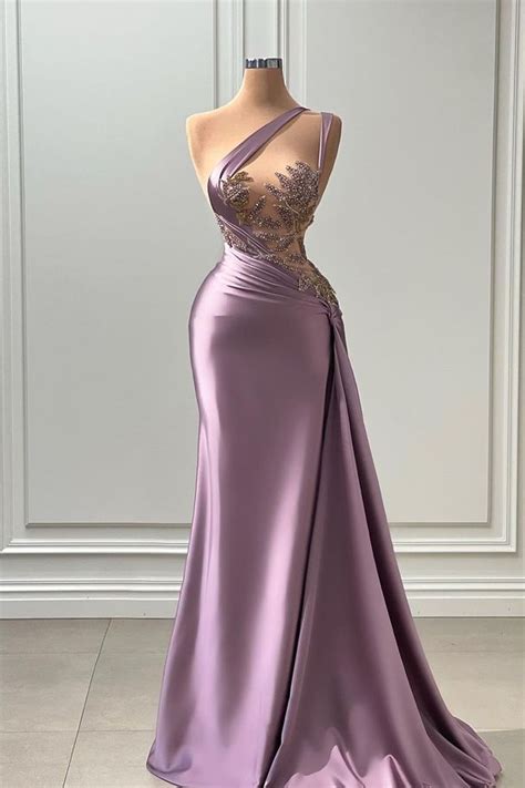 Daisda Sexy Purple Mermaid One Shoulder Prom Dress