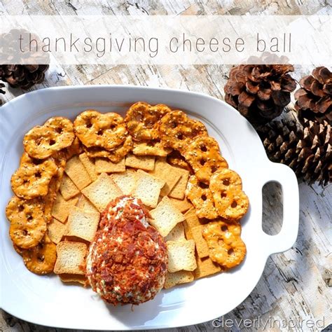 Thanksgiving Cheese Ball Cleverly Inspired