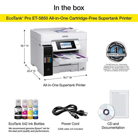 Epson Ecotank Pro Et 5850 Wireless Color All In One Supertank Printer