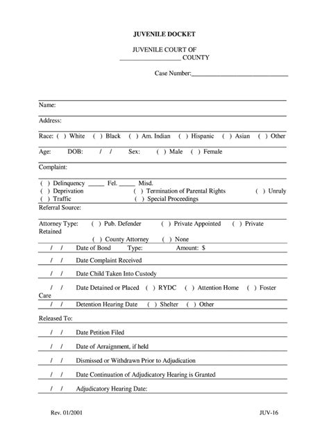Juvenile Docket Form Fill Out And Sign Printable Pdf Template
