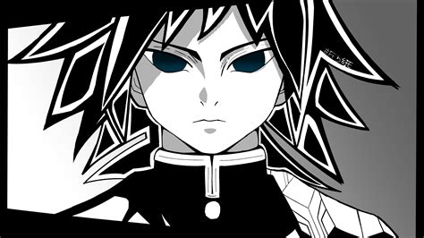 Demon Slayer Kimetsu no Yaiba On Black And White 4K 5K HD Anime