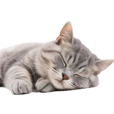 Cute Gray Cat Sleeping Cat Cute Sleeping Png Transparent Image And