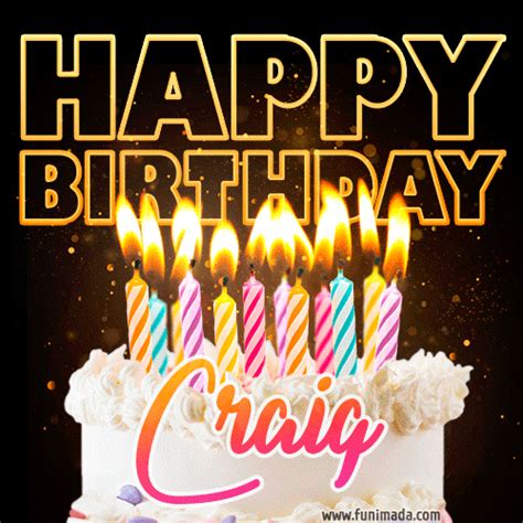 Craig Animated Happy Birthday Cake  For Whatsapp