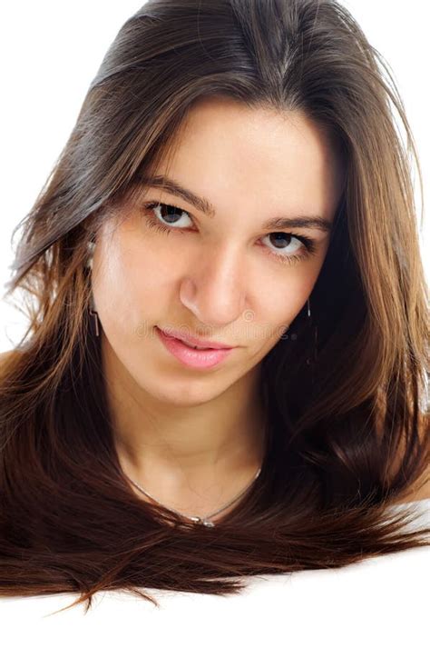 Portrait Of A Pretty Brunet Young Woman Stock Image Image Of Beauty