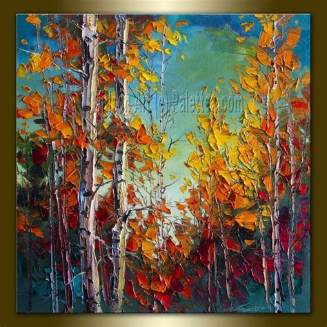 Textured Palette Knife Birch Trees Birch Original Landscape Painting