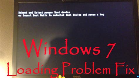 Windows 7 Loading Boot Driver Error Fix Reboot And Select Proper Boot