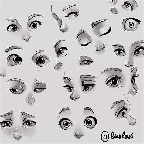 Eye Drawing Cheat Sheet Facial Expressions Cartoon Eyes Drawing
