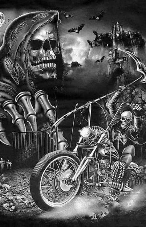 Pretty Wild 💀🐺👀🔧 Biker Art Skull Art Motorcycle Artwork